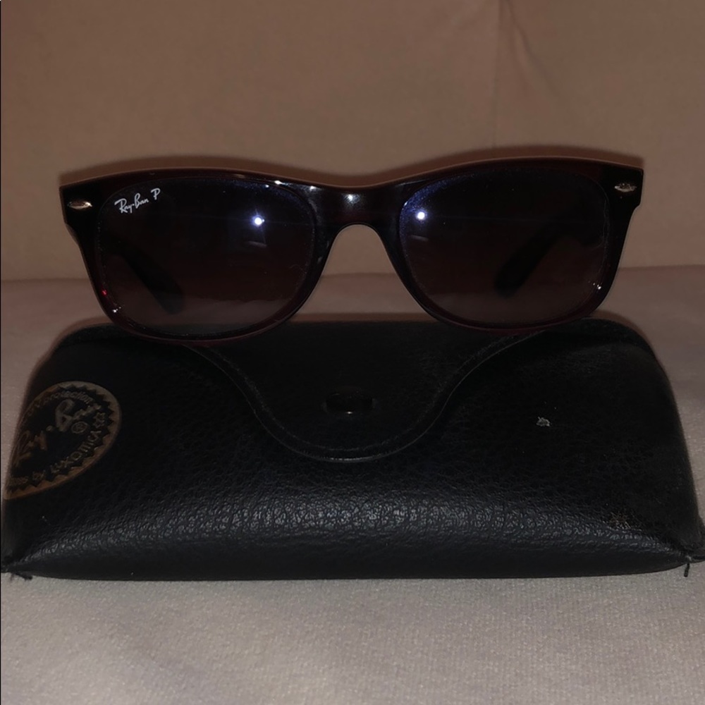 RayBan new wayfarers in dark translucent mauve